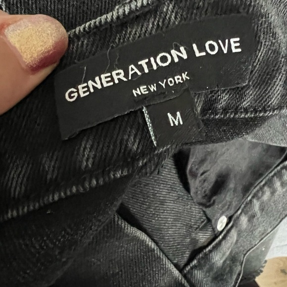 REVOLVE GENERATION LOVE Love Freya Crystal Denim Shorts Washed Black Size M - Picture 6 of 6